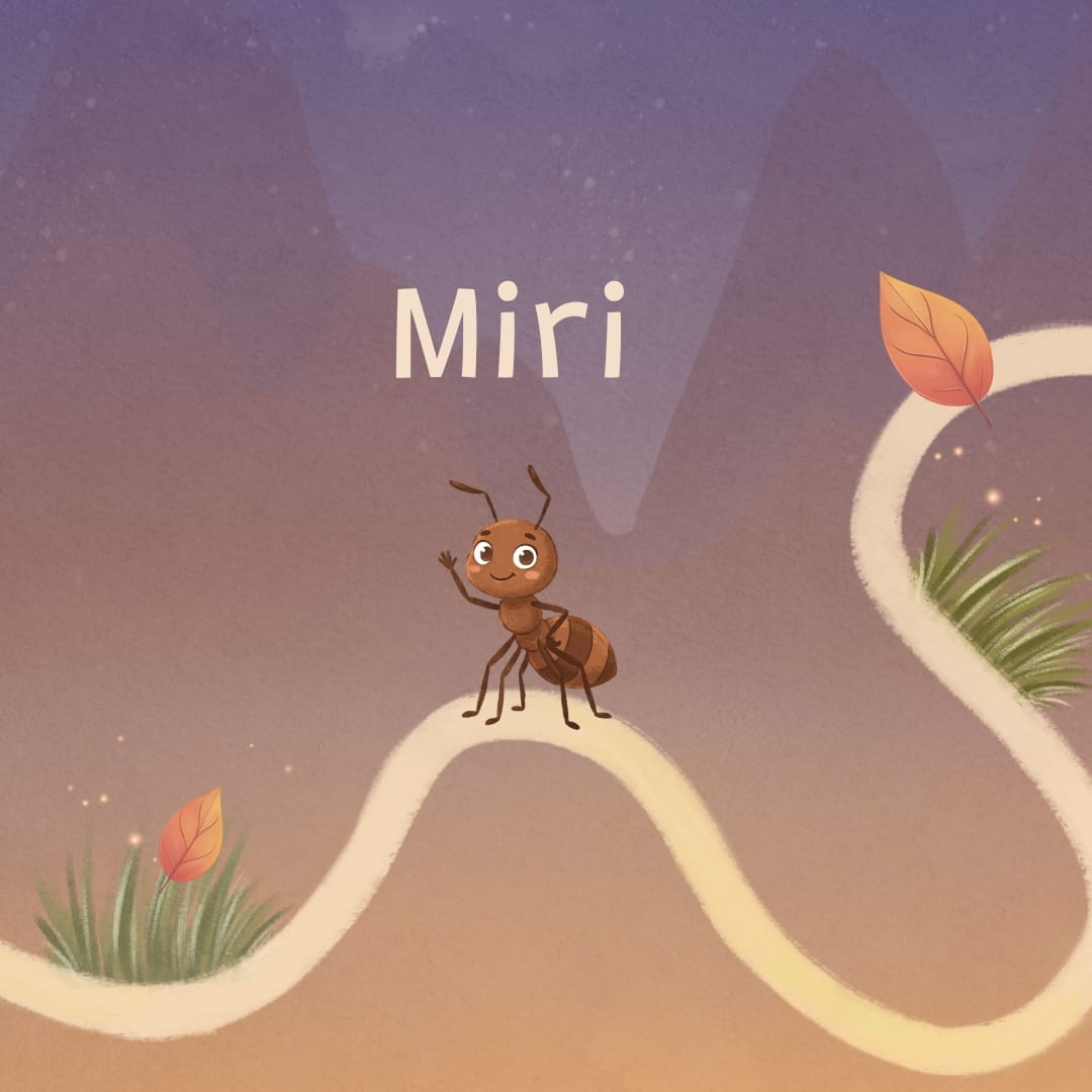 Miri die Ameise – Charakter aus dem Zendou Kids Kinderbuch Lunis Abenteuer im magischen Wald