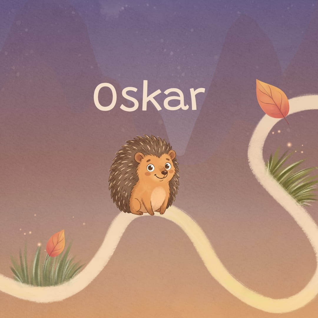 Oskar der Igel – Charakter aus dem Zendou Kids Kinderbuch Lunis Abenteuer im magischen Wald