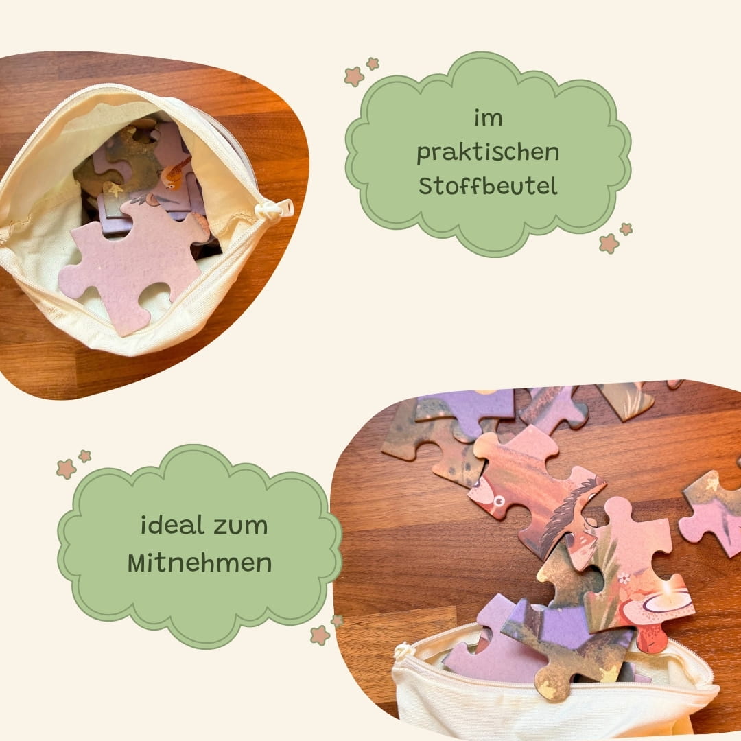 Zendou Kids Puzzle im praktischen Stoffbeutel – ideal zum Mitnehmen