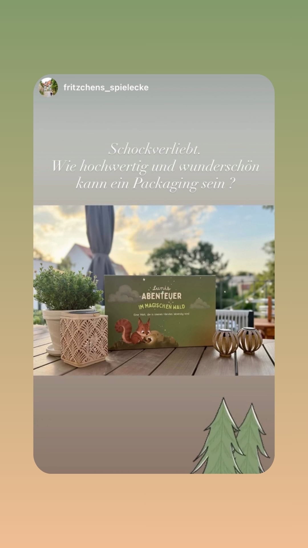 Testimonial zur Zendou Kids Waldbox – Erfahrung auf Instagram