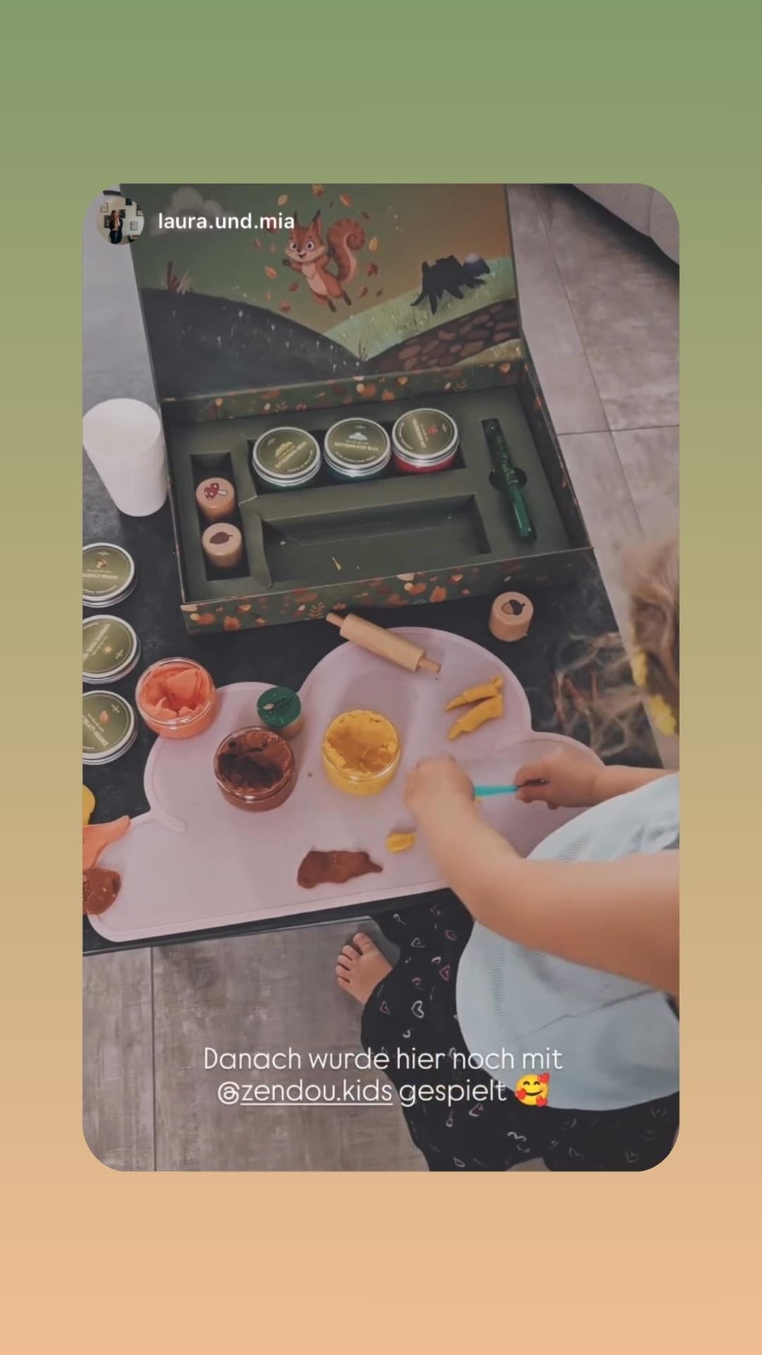 Testimonial zur Zendou Kids Waldbox – Erfahrung auf Instagram